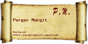 Perger Margit névjegykártya
